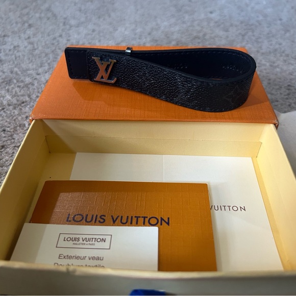 -Louis Vuitton Black Lv Bracelet - Picture 1 of 9